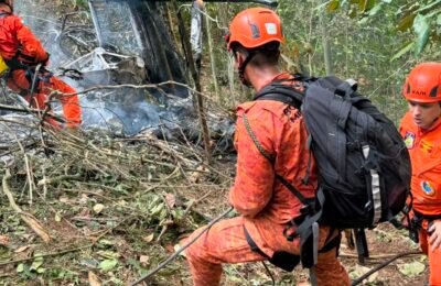 Quatro pessoas morrem em queda de helicóptero no Rio de Janeiro