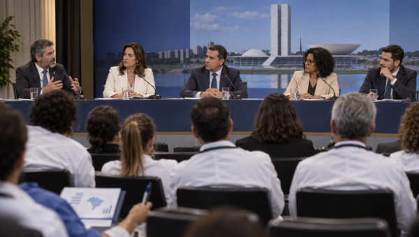 Debate sobre saúde pública com candidatos e profissionais da área em Brasília