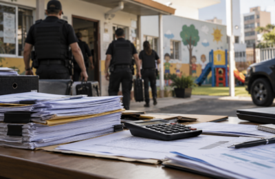 Agentes participam de investigação sobre contratos e prestação de contas de uma organização social no Distrito Federal