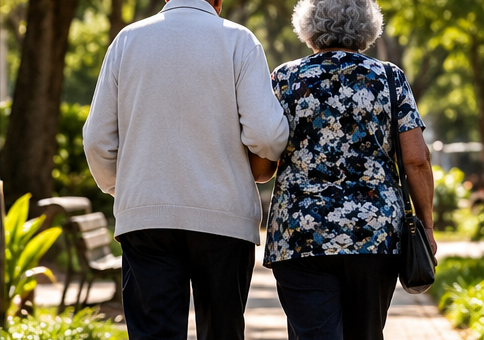 Pessoas com mais de 60 anos em atividade ao ar livre
