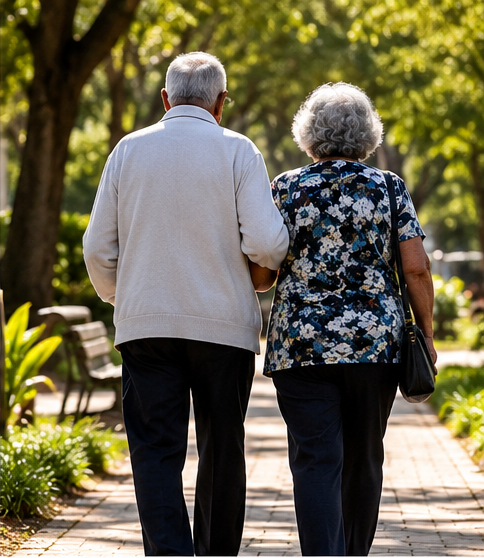Pessoas com mais de 60 anos em atividade ao ar livre