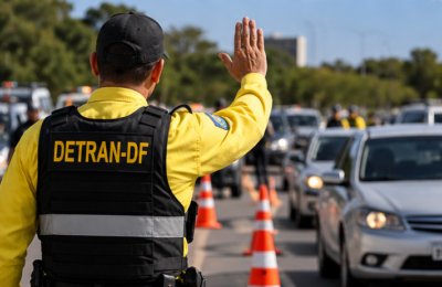 Fiscalização de trânsito do Detran-DF em Brasília