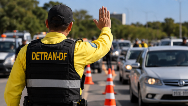 Fiscalização de trânsito do Detran-DF em Brasília