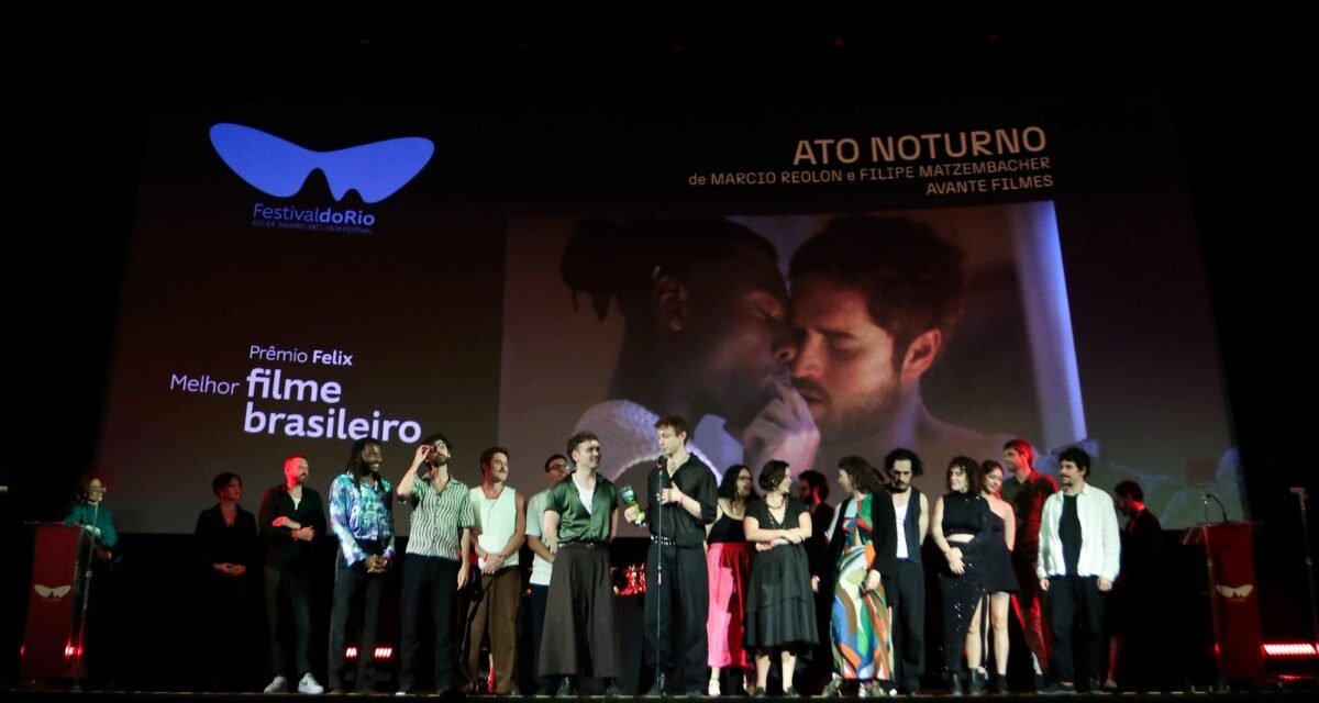 Equipe de Ato Noturno no Cine Odeon, vencedora do Prêmio Felix de filme brasileiro em 2025