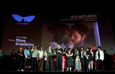 Equipe de Ato Noturno no Cine Odeon, vencedora do Prêmio Felix de filme brasileiro em 2025